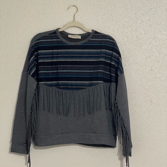 Zara Trafaulic striped sweatshirt with fringe details - Picture 6 of 7